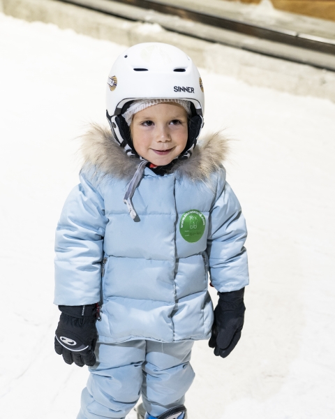 Ouder & kind snowboardles piste