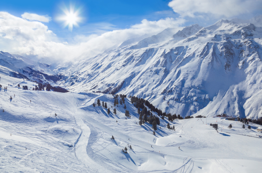 Blauwe piste
