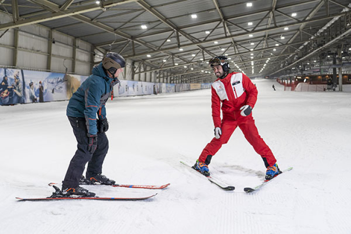 Leraar piste skiën