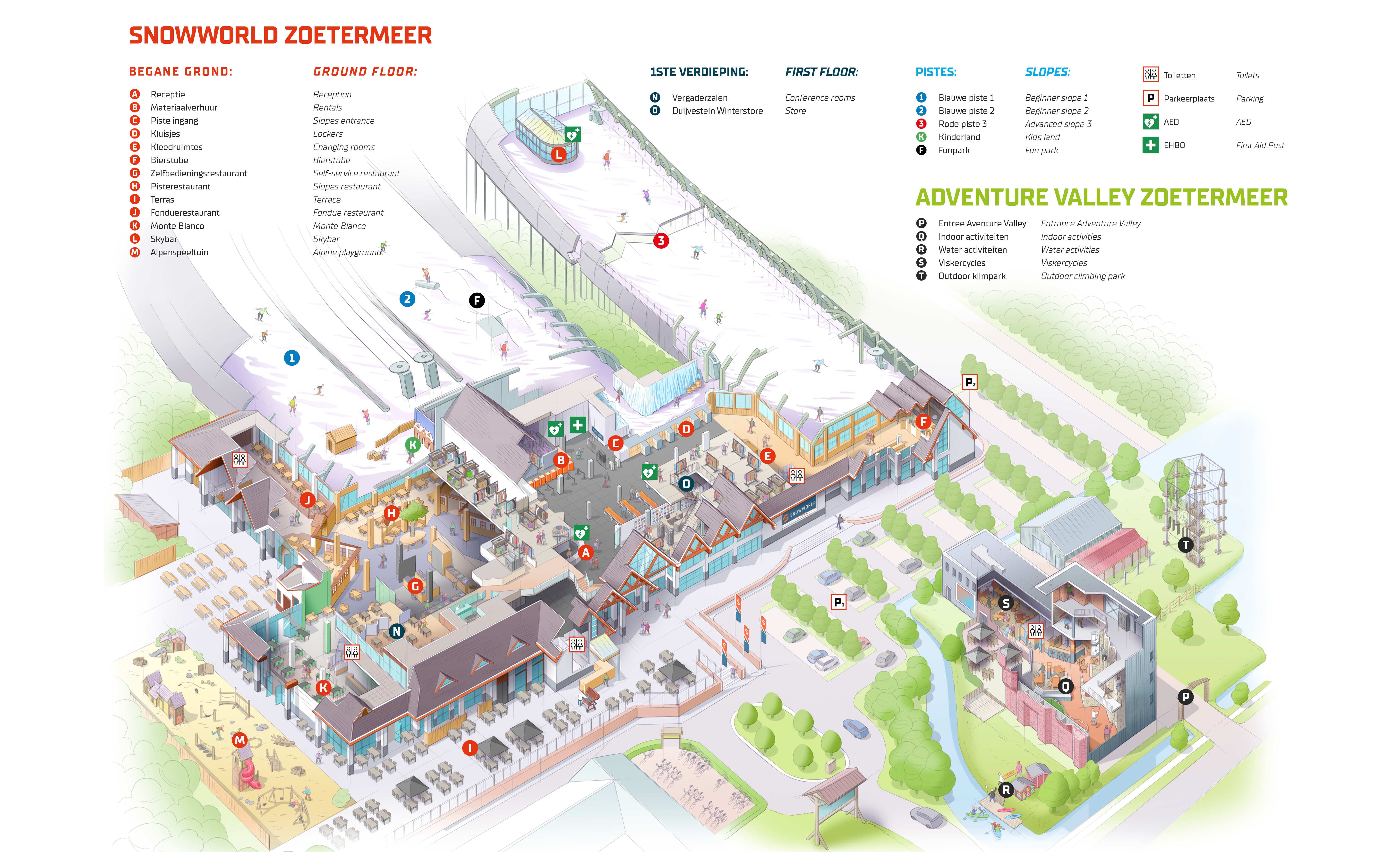 Plattegrond SnowWorld Zoetermeer